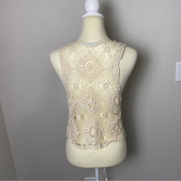 Maurices 100% Cotton Crochet Boho Hippie Vest Festival Women's Size Small - Picture 2 of 14